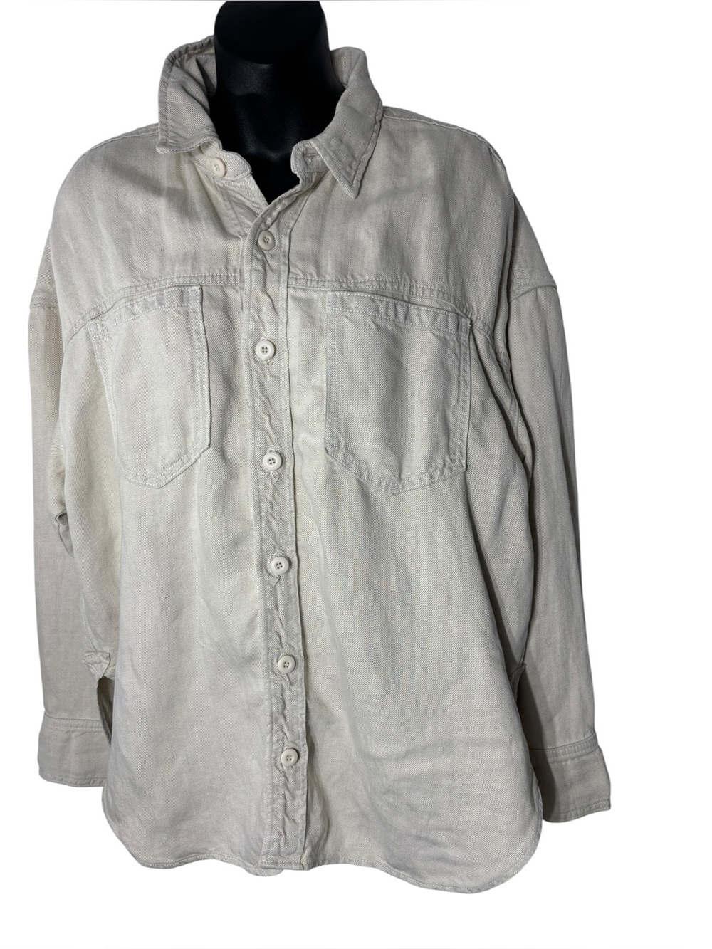 Mother the piece of work shirt women’s medium white smoke button down - Picture 2 of 10